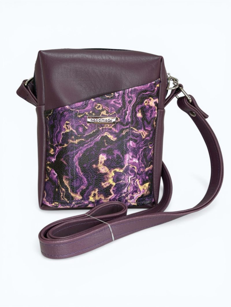 Purple marble crossbody bag