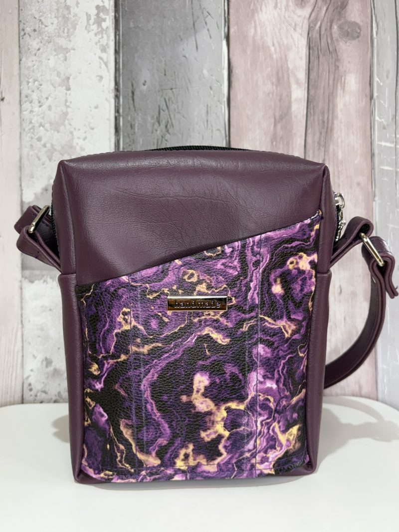 Purple marble crossbody bag