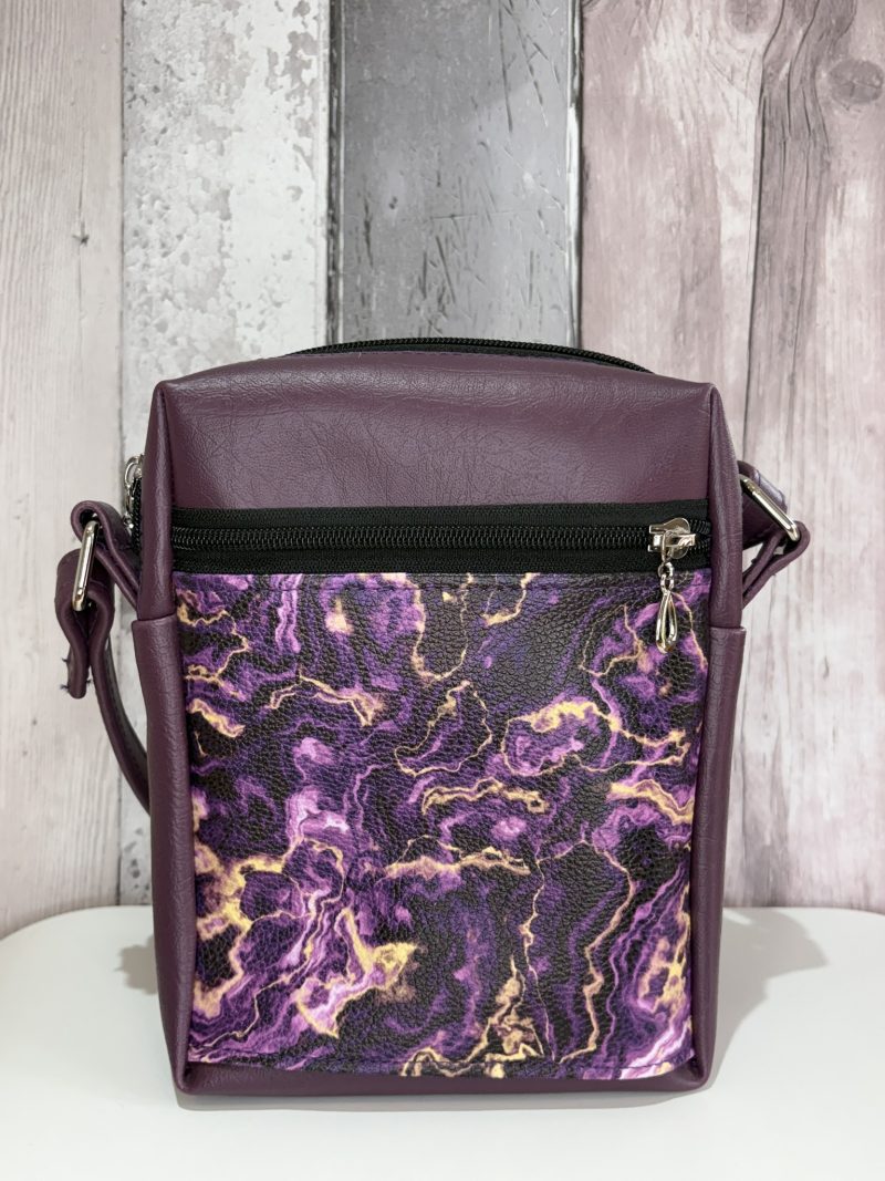 Purple marble crossbody bag