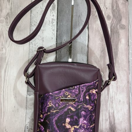 Purple marble crossbody bag