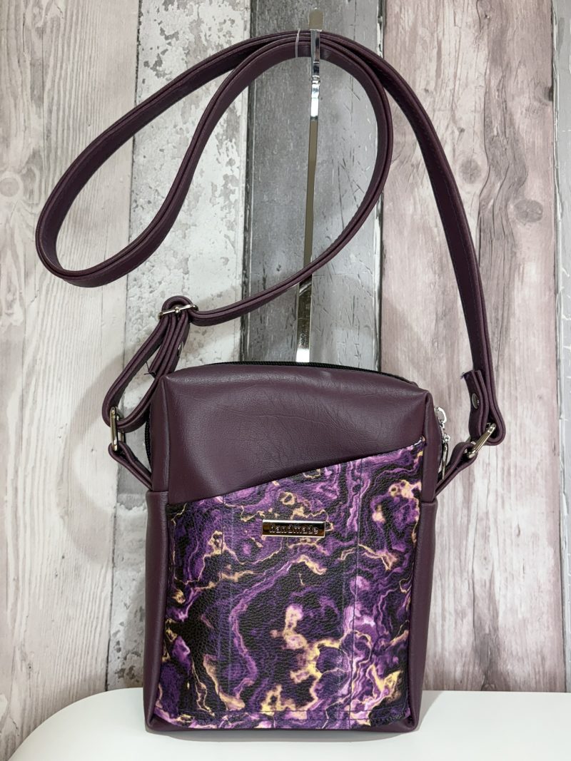 Purple marble crossbody bag