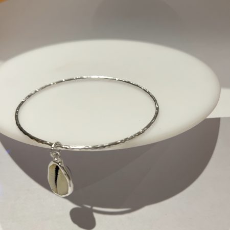 Silver Bangle With Cowrie Shell