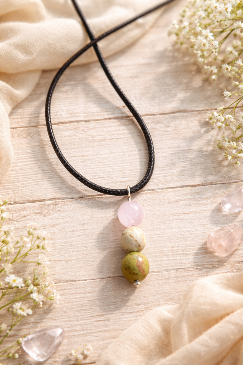 Healing and New Beginnings Pendant, Handmade Crystal Necklace