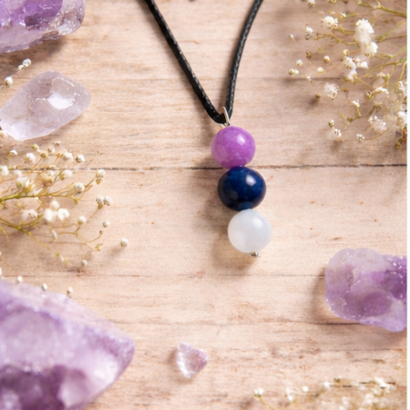 Clarity and Inner Truth Pendant, Handmade Crystal Necklace