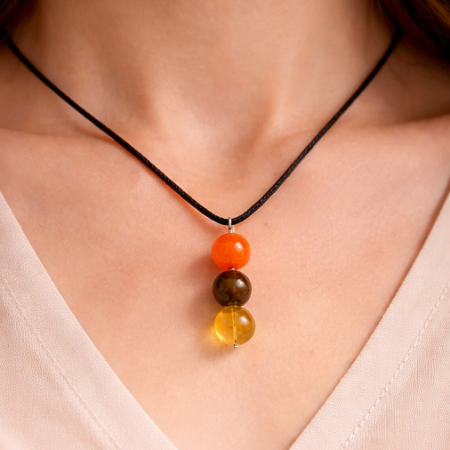 Abundance and Confidence Pendant, Handmade Crystal Necklace