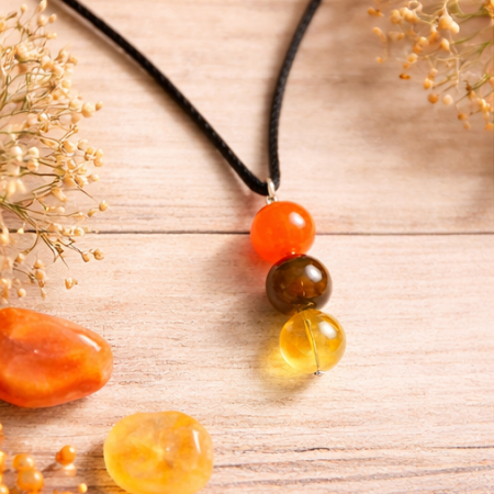 Abundance and Confidence Pendant, Handmade Crystal Necklace