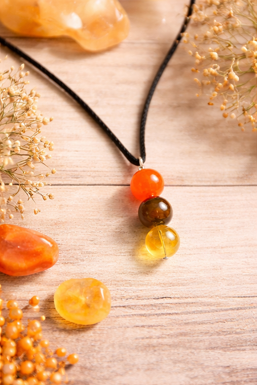 Abundance and Confidence Pendant, Handmade Crystal Necklace