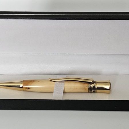 Handcrafted Epsilon Pen with Gold Accents and Creamy Cherry Body