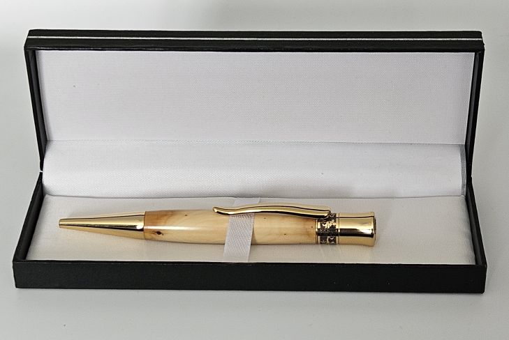 Handcrafted Epsilon Pen with Gold Accents and Creamy Cherry Body