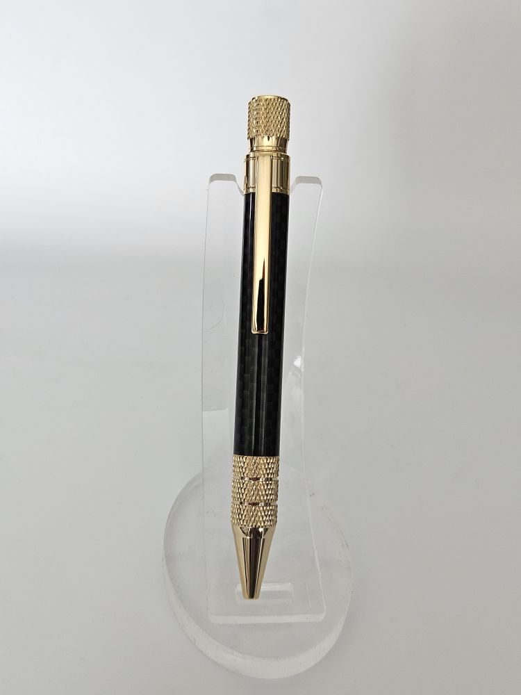 Headwind Twist Pen with Carbon Fibre body, Gold Accents