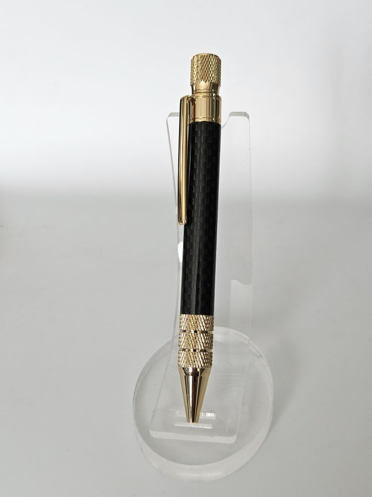 Headwind Twist Pen with Carbon Fibre body, Gold Accents