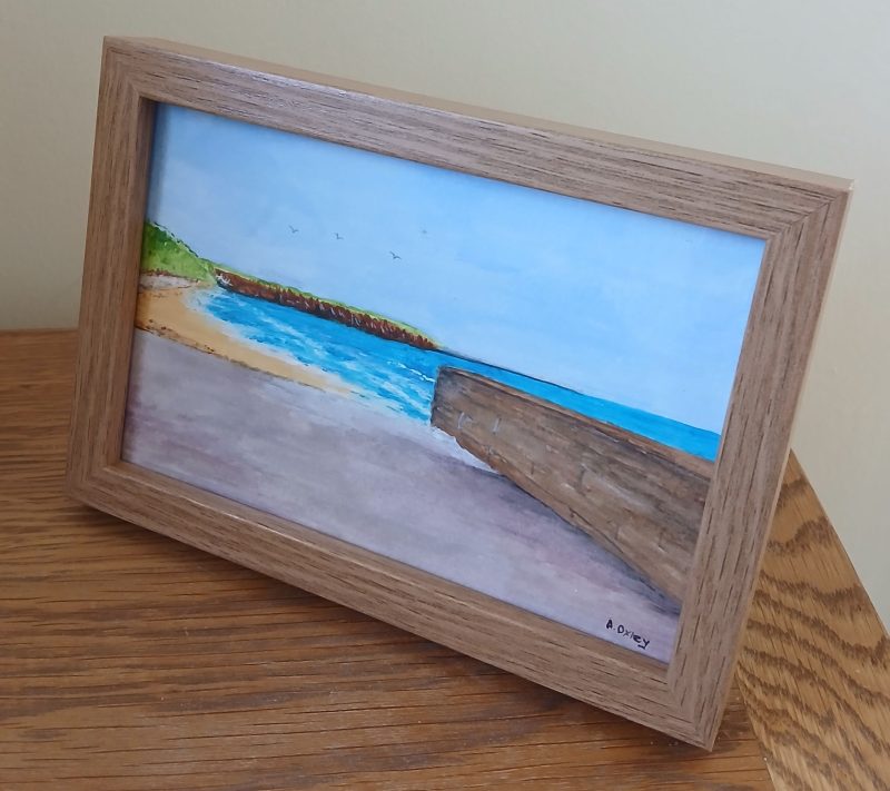 Coble Landing Slipway, Filey, orignal framed acrylic painting