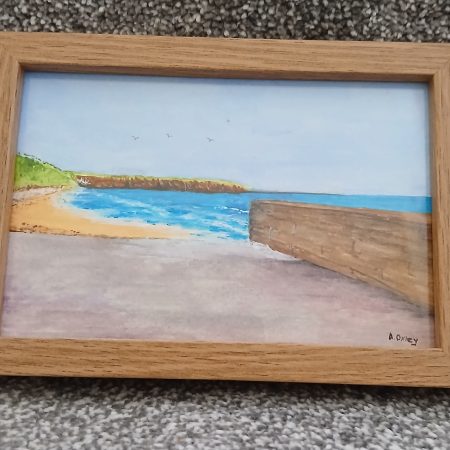 Coble Landing Slipway, Filey, orignal framed acrylic painting