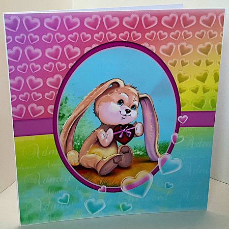 Little Miss Cutie 6 x 6 multi-coloured handmade birthday or any occasion greeting card