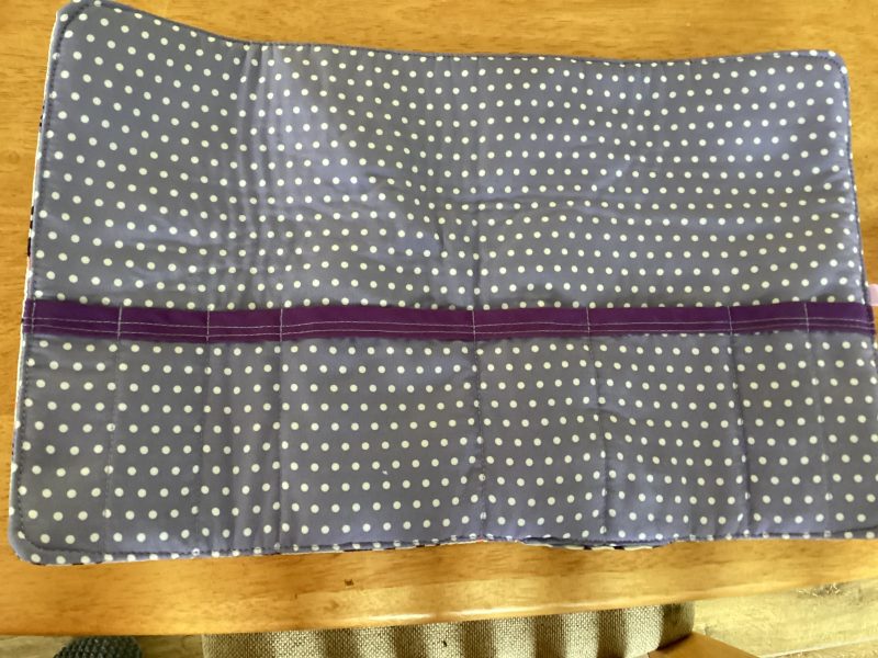 Handmade Small/Medium Purple Lined Wadded Zipped Pouch Make Up/Wash Bag & Matching Jewellery/Make Up Brushes Wrap