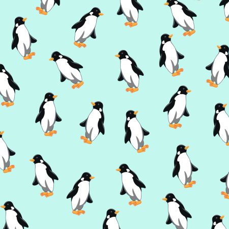Penguins Blue Design Gift Wrap