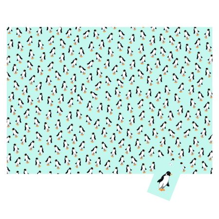 Penguins Blue Design Gift Wrap