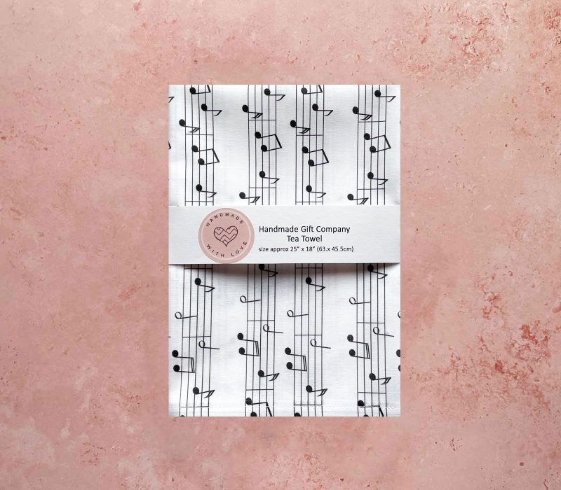 Cotton Music Design Tea Towel