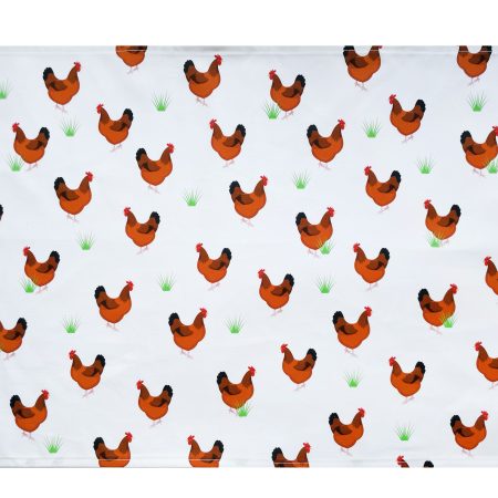 Cotton Hen Design Tea Towel