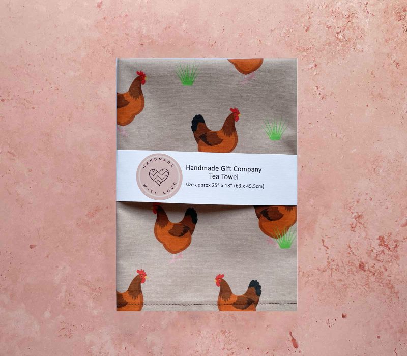 Hen Design Tea Towel