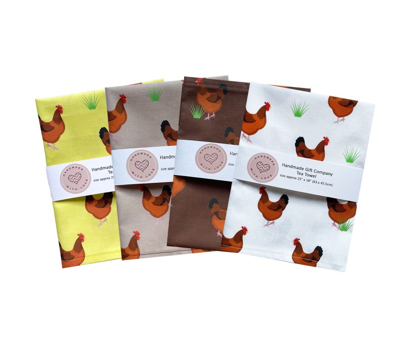 Hen Design Tea Towel