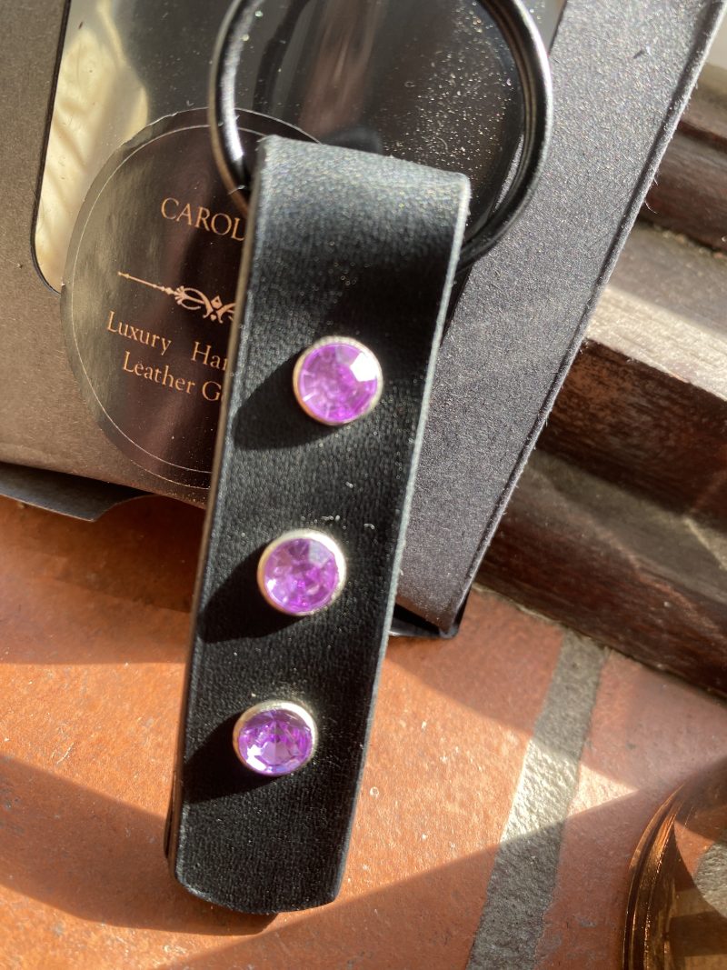 Leather and Crystal Key ring