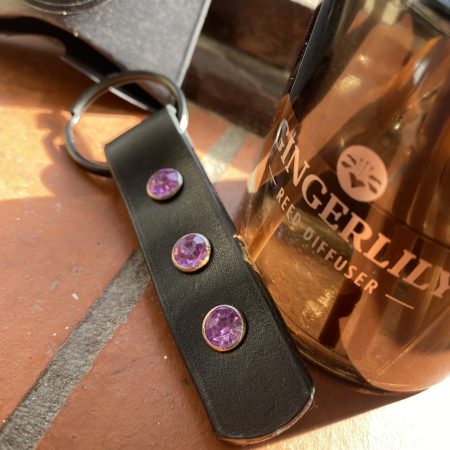 Leather and Crystal Key ring