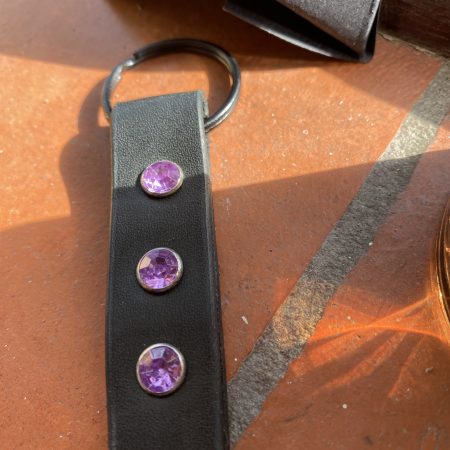 Leather and Crystal Key ring