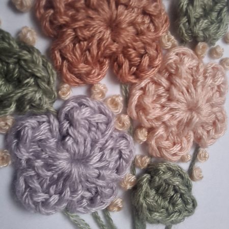 50th Birthday Card, Handmade Floral Crochet Card, Elegant Birthday Card for Her, Milestone Birthday Keepsake