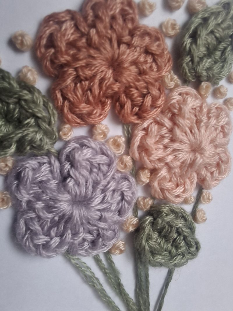 50th Birthday Card, Handmade Floral Crochet Card, Elegant Birthday Card for Her, Milestone Birthday Keepsake