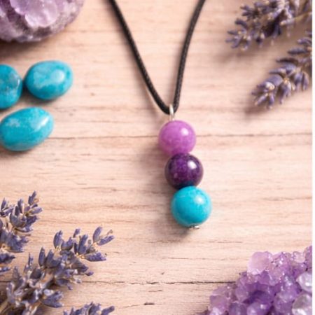 Stress & Calm Support Pendant, Handmade Crystal Necklace