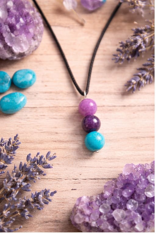 Stress & Calm Support Pendant, Handmade Crystal Necklace