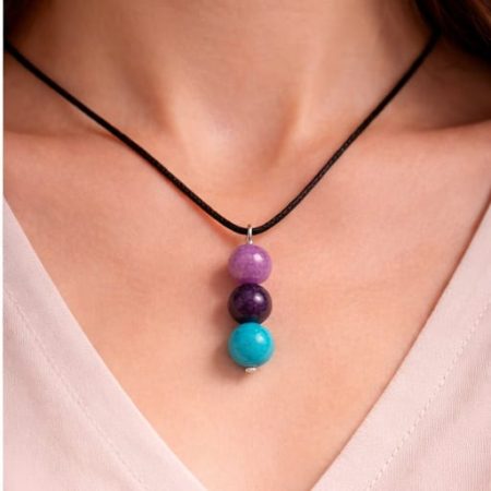 Stress & Calm Support Pendant, Handmade Crystal Necklace