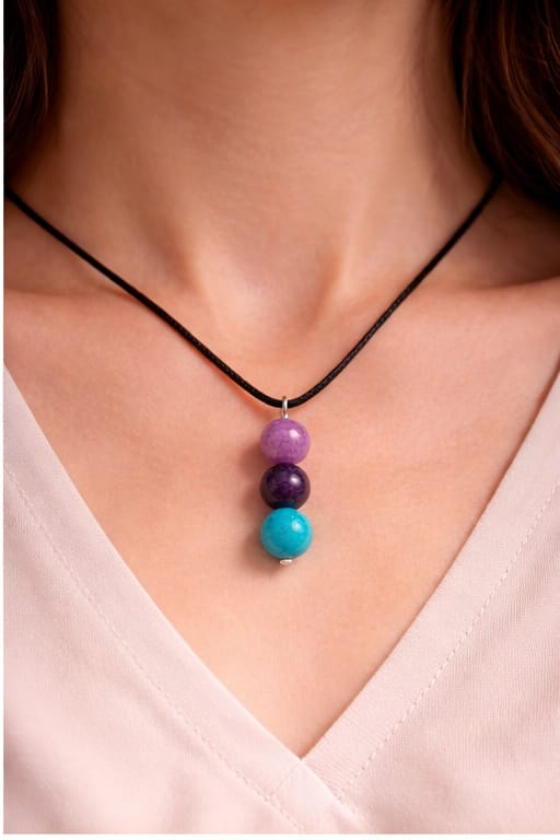 Stress & Calm Support Pendant, Handmade Crystal Necklace