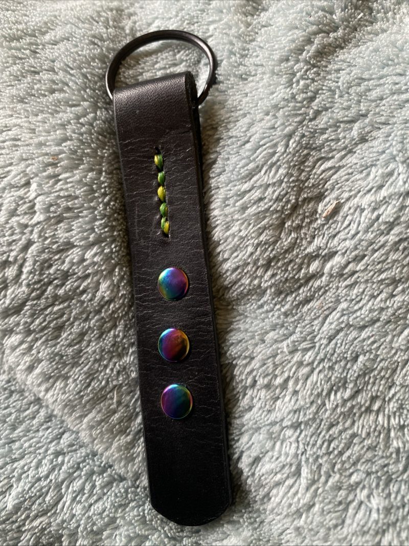 Keyring- Bespoke Handmade Italian leather and Studs