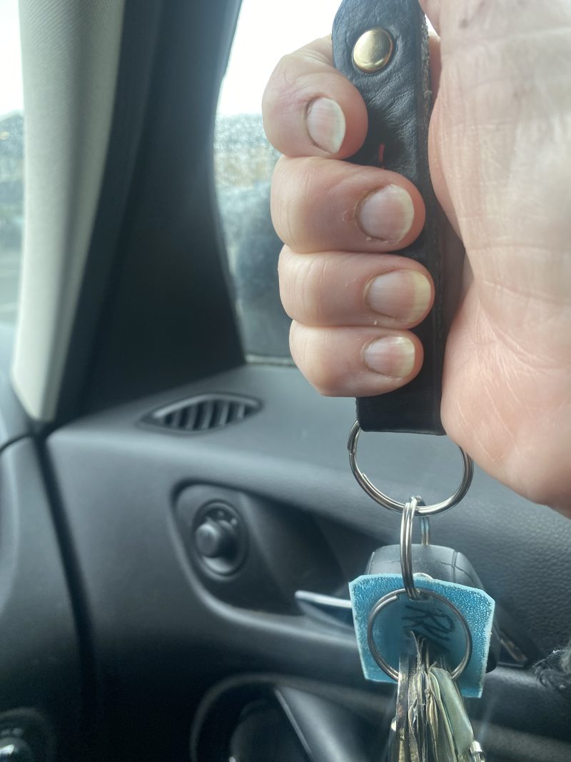 Keyring- Bespoke Handmade Italian leather and Studs