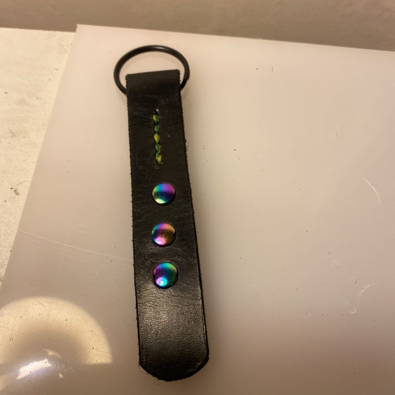 Keyring- Bespoke Handmade Italian leather and Studs