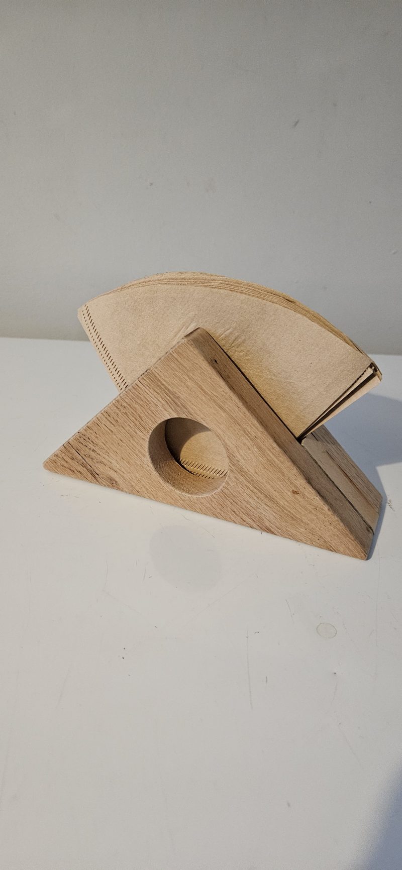 Coffee filter holder. Handmade paper coffee filter holder