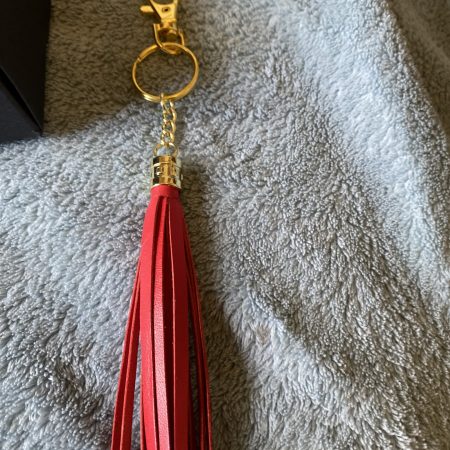 Keyring Black Italian leather and crystal set including bag charm