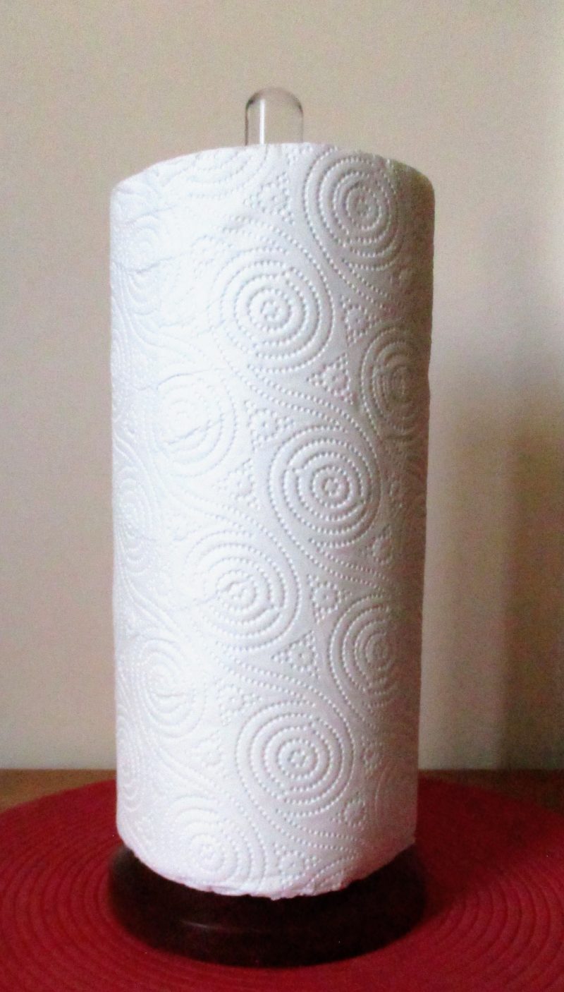 Kitchen Paper Towel Roll Holder Hand Made mahogany & perspex