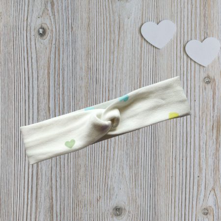 Babies Cream Heart Headband