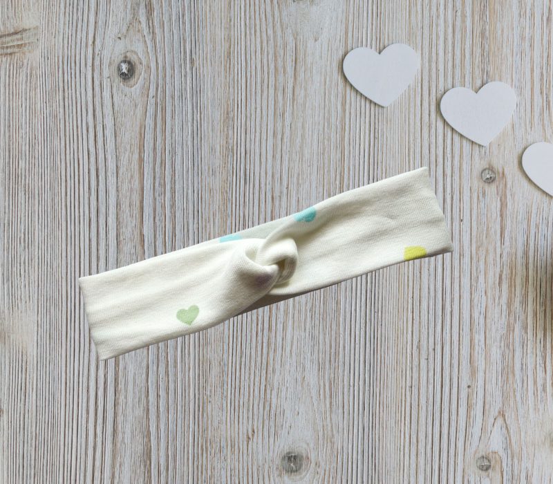 Babies Cream Heart Headband