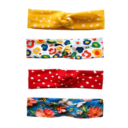 Babies Headband on Red Fabric with White Spots