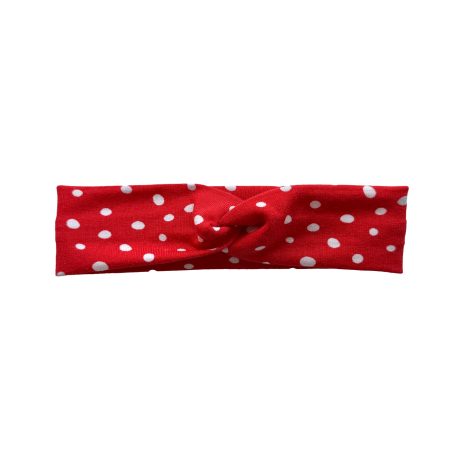 Babies Headband on Red Fabric with White Spots