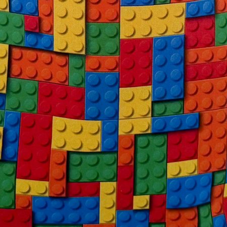 Handmade Childrens Mini Tote Bag-Bricks Design