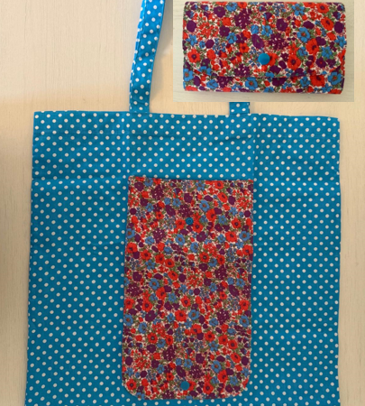 Folding Foldaway Tote Shopping Bag Wrap and Pocket - 12 Designs