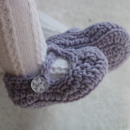 Crochet Traditional T-Strap Baby Shoes
