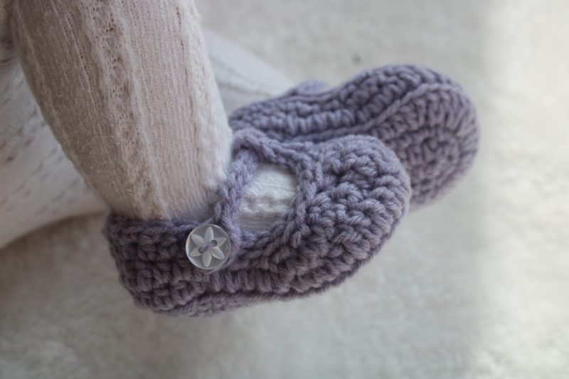 Crochet Traditional T-Strap Baby Shoes