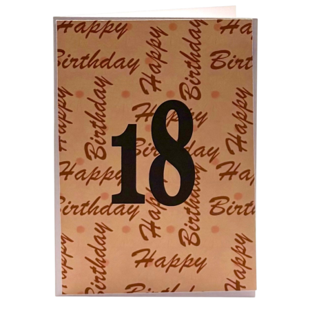 Hapy 18th Birthday 6 x 4 handmade birthday greeting card