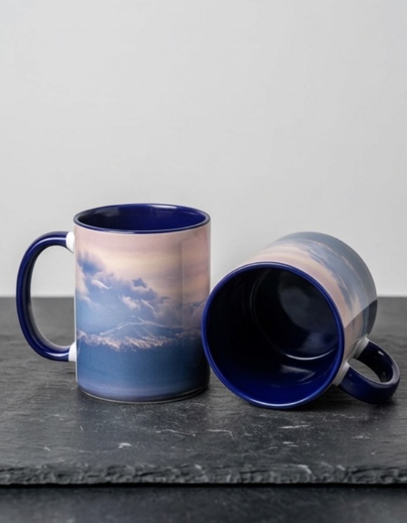 Blue Coffee Mug with Original Mount Ararat Print